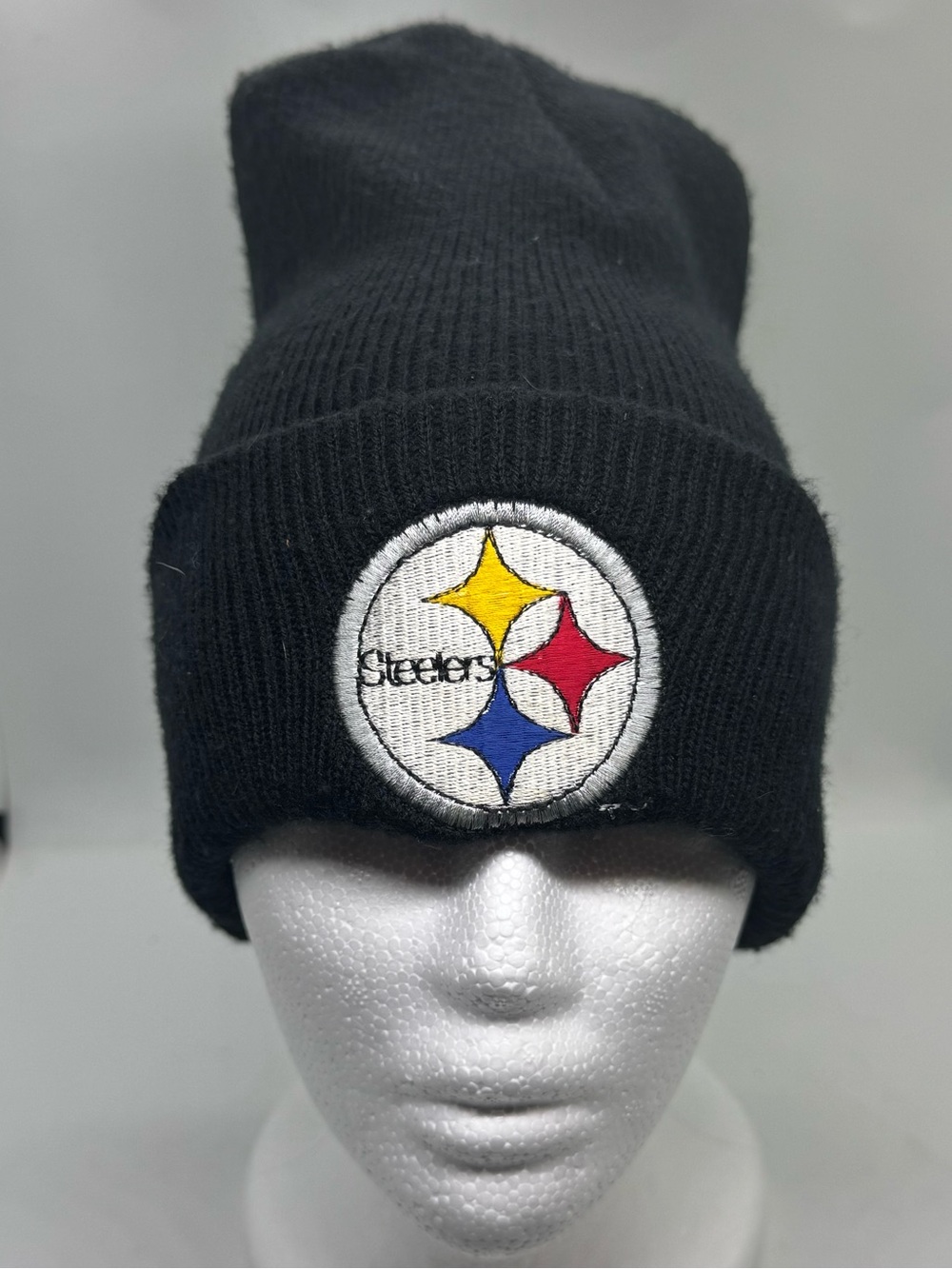 Pittsburgh Steelers Black Knit Beanie Hat NFL Logo 7 OSFA Winter Cap